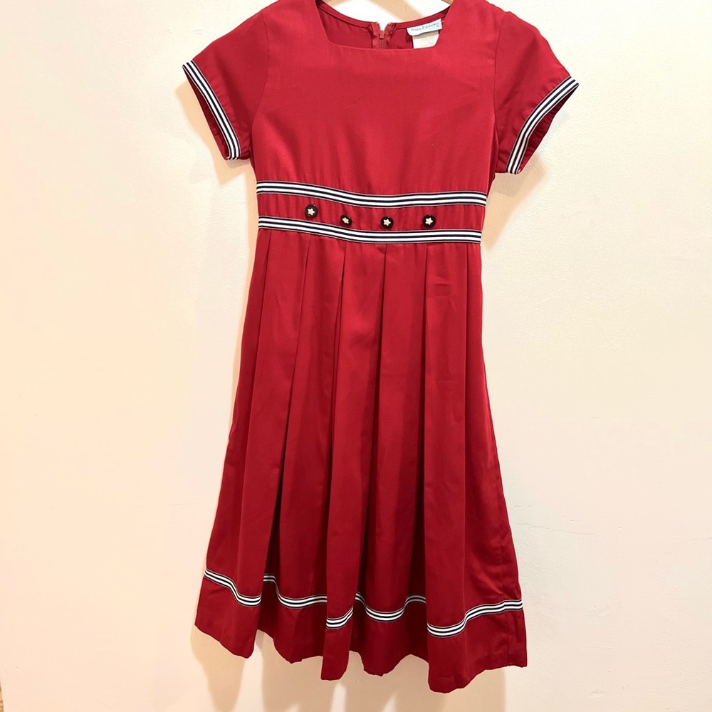 Vintage dress red navy white rare editions 12/14? - Picture 2 of 8